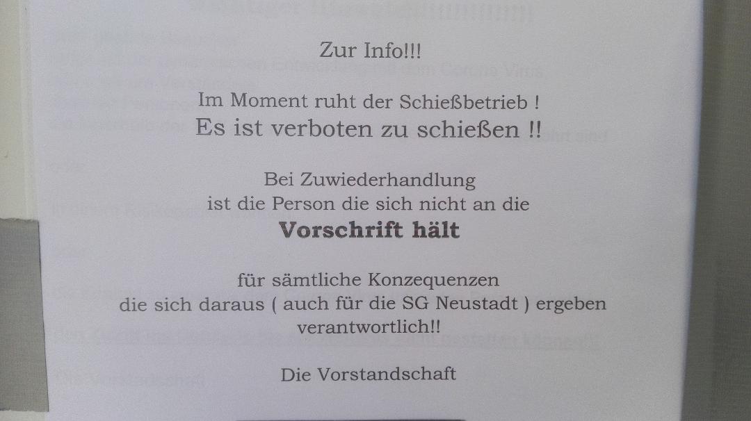 Anweisung Schützenhaus