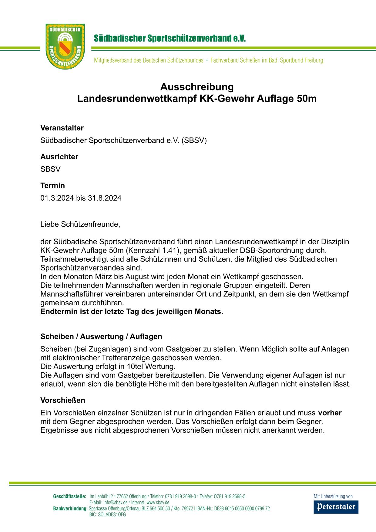 2024 LRW KK Gewehr Auflage 50m Ausschreibung 1